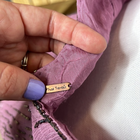 Free People Purple Romper with beading  Size M - Picture 7 of 14